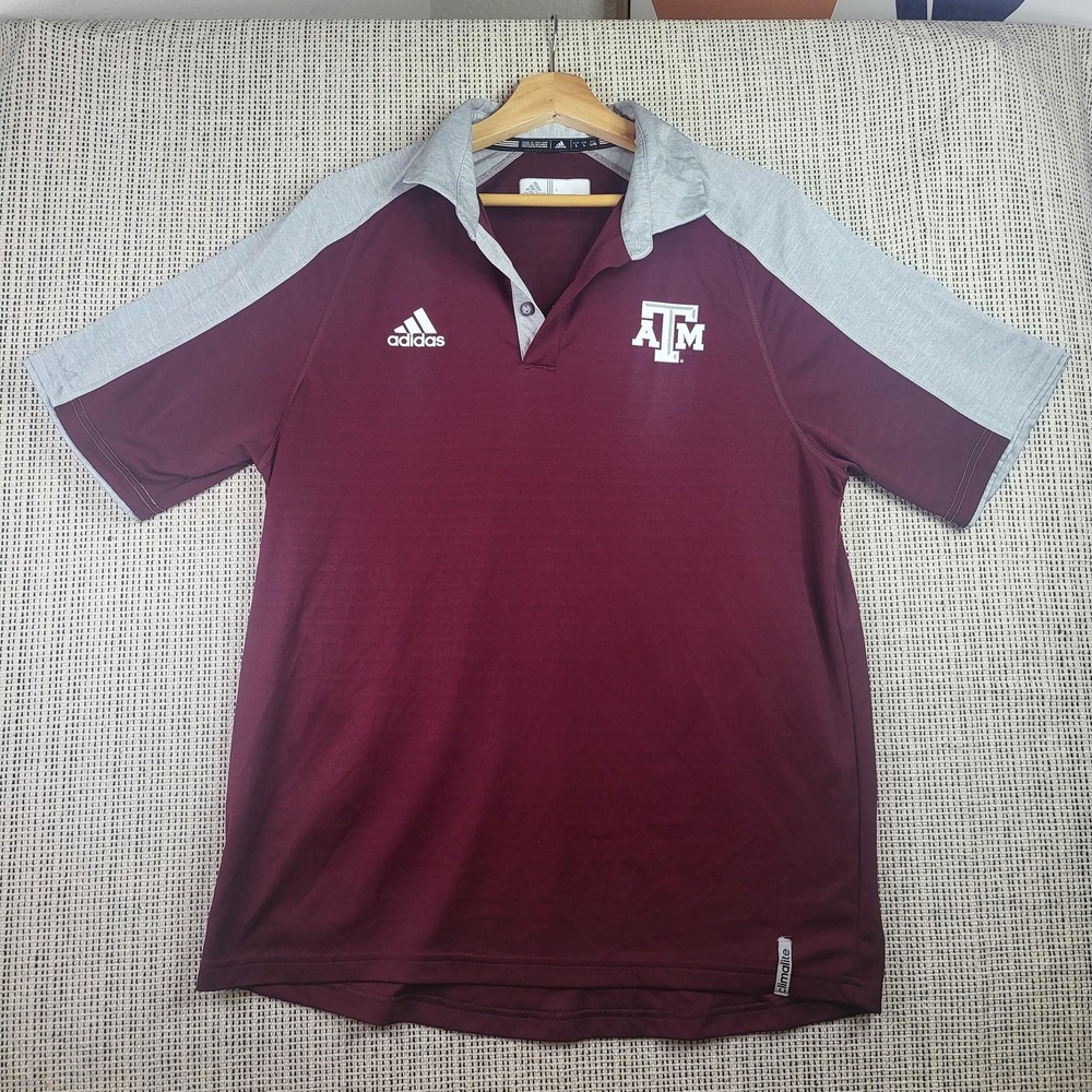 Texas A&M Aggies Shirt Mens Large NCAA College Football Adidas Climalite